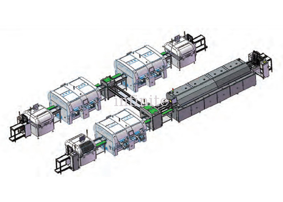 Drei-zu-Eins-SMT-Fertigungslinie Dreidraht-Doppelspur-Reflow-Ofen-Drehtischverdrahtung