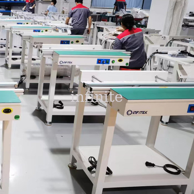 1.5 Meter Einzelbahn Normal SMT Pcb Förderer 460mm Max. Breite Motorisierte Schienenbreite Anpassung